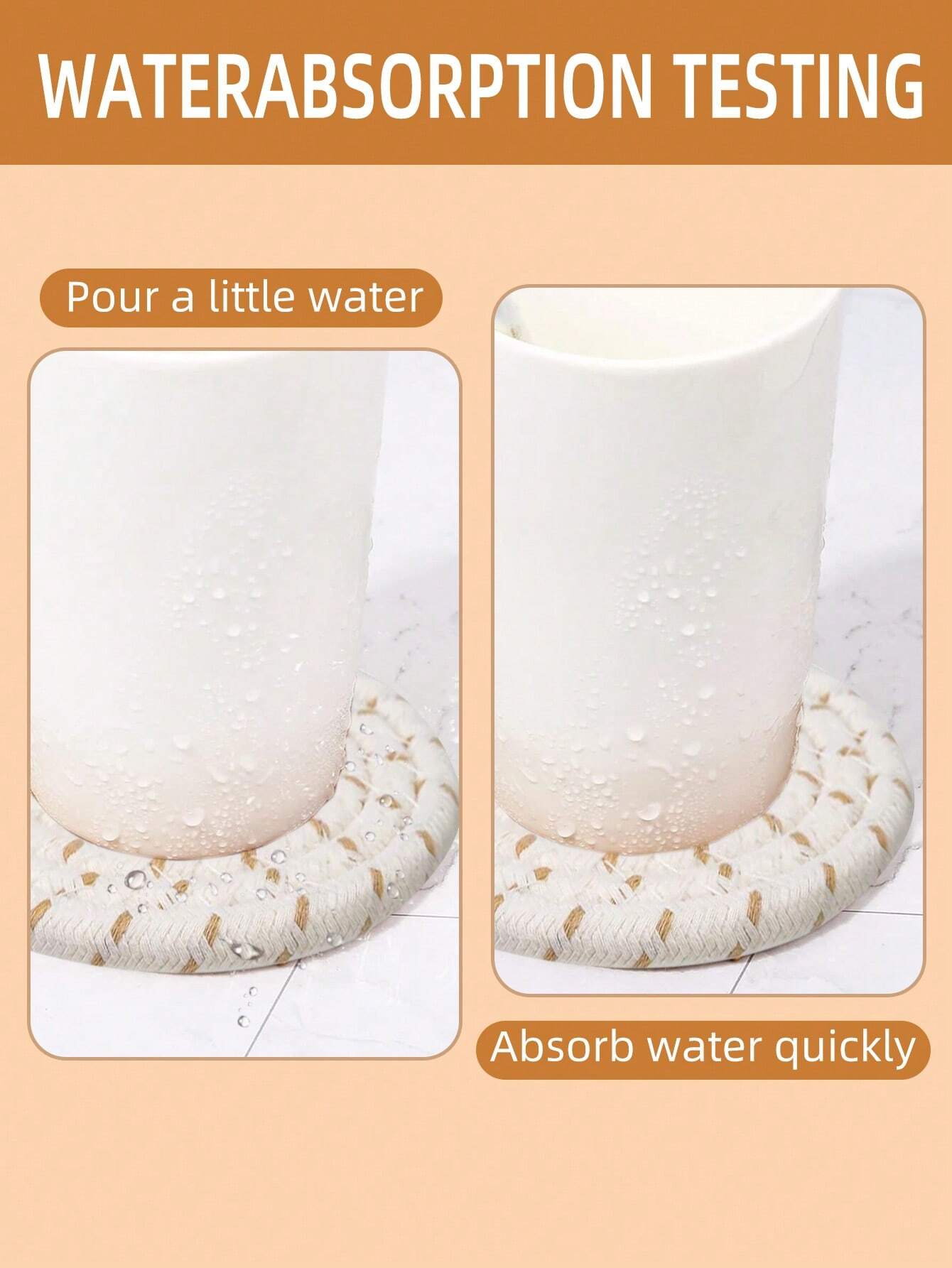 8PCS Cotton yarn placemats Hemp woven coasters Heat-resistant plate mats Bowl coasters Heat-proof mats Home use pot holders