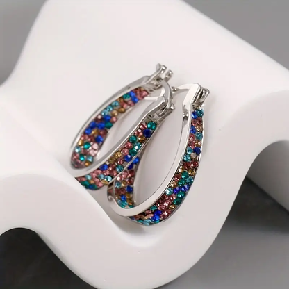 New Zirconia Hoop Earrings Stylish U-Shaped Earrings Minimalist Ear Jewelry Everyday Party Accessories Women's Jewelry