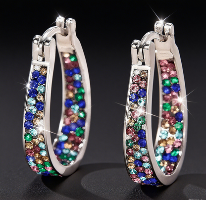 New Zirconia Hoop Earrings Stylish U-Shaped Earrings Minimalist Ear Jewelry Everyday Party Accessories Women's Jewelry