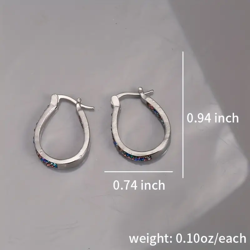 New Zirconia Hoop Earrings Stylish U-Shaped Earrings Minimalist Ear Jewelry Everyday Party Accessories Women's Jewelry