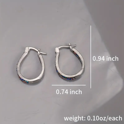 New Zirconia Hoop Earrings Stylish U-Shaped Earrings Minimalist Ear Jewelry Everyday Party Accessories Women's Jewelry