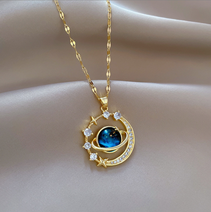 Minimalist Micro-Pavé Diamond Necklace Starlit Planet Collarbone Necklace Elegant and versatile, sophisticated yet affordable Luxurious yet niche, design-forward