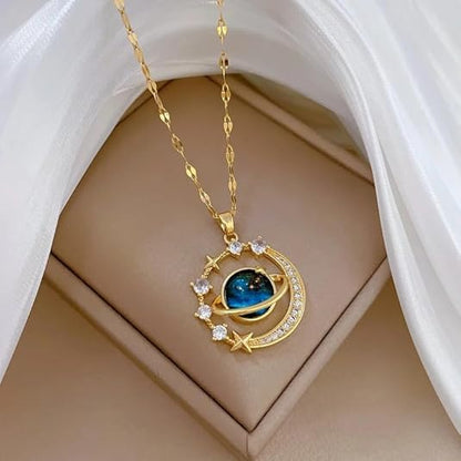 Minimalist Micro-Pavé Diamond Necklace Starlit Planet Collarbone Necklace Elegant and versatile, sophisticated yet affordable Luxurious yet niche, design-forward
