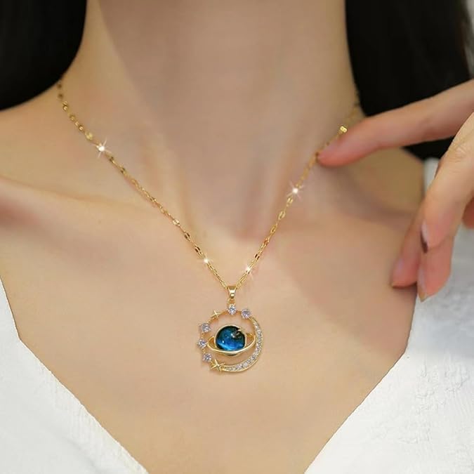 Minimalist Micro-Pavé Diamond Necklace Starlit Planet Collarbone Necklace Elegant and versatile, sophisticated yet affordable Luxurious yet niche, design-forward