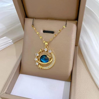 Minimalist Micro-Pavé Diamond Necklace Starlit Planet Collarbone Necklace Elegant and versatile, sophisticated yet affordable Luxurious yet niche, design-forward